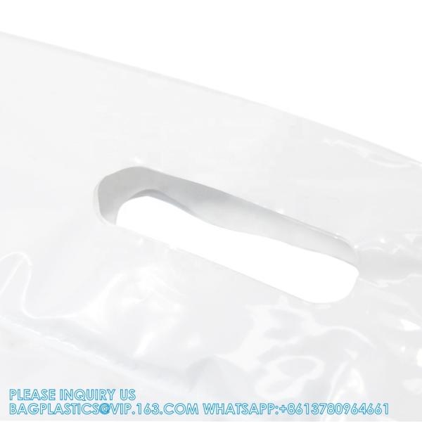 Customized Logo Portable Lunch Cooler Bag Pizza Delivery Cooler Thermal Bag Plastic Cooler Bag With Die Cut Handle