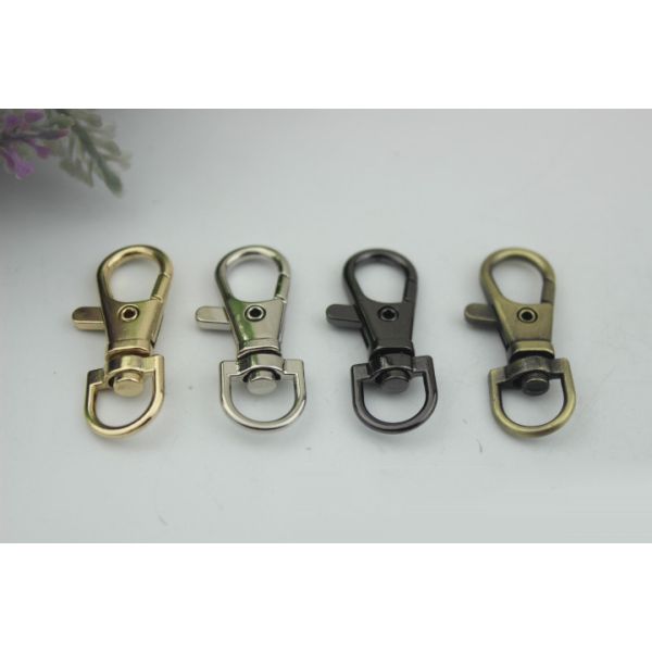 Favourable price hot products 4 color zinc alloy metal 10 mm lobster claw snap hook for sling bag