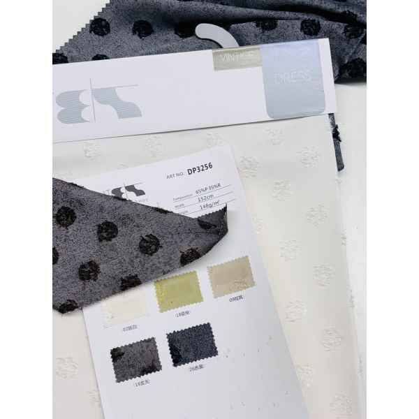 Spring And Autumn New Style 65% Polyester 35% Cotton Artistic Wave Dot Fringe Jacquard Fabric 152CM 148G/M ²