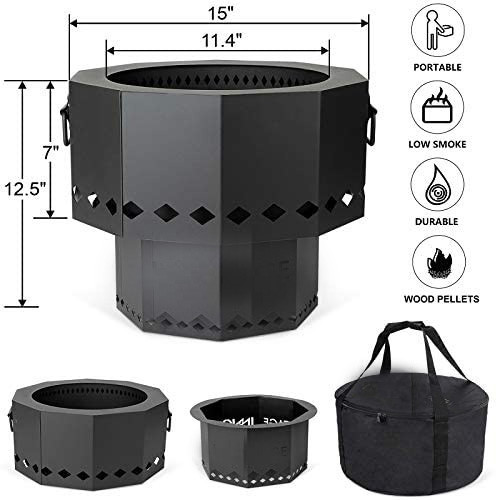 Steel Camping 6.36kg Smoke Free Outdoor Fire Pit For BBQ Camping All Season