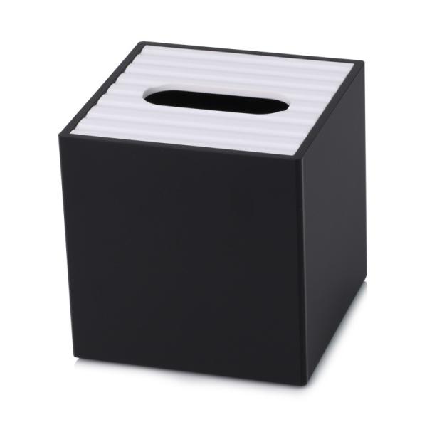 OEM/ ODM black / white weave square 130*130*135 tissue box cover for Shangri-La Hotel
