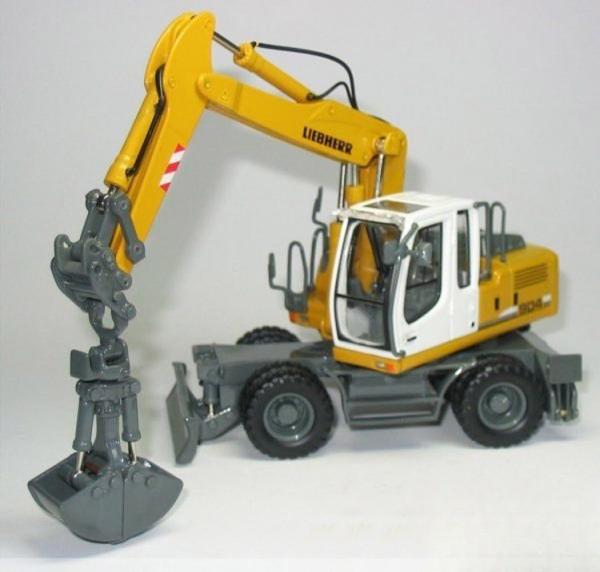 1/50 Liebherr A904C Wheeled Excavator Model Die Cast Metal Collectible With Grab Bucket 58004