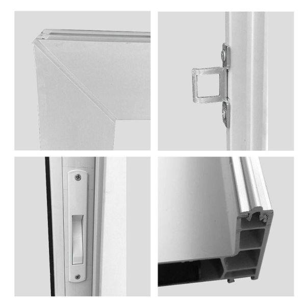 Усовершенствованный размер PVC Сдвижное окно UPVC Двойные стеклянные Сдвижные окна