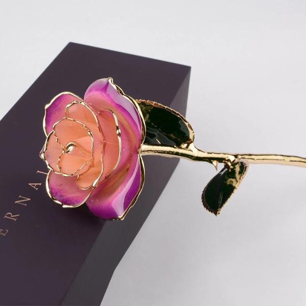 Supply For Amazon 24k Gold Plated Roses Preserved Roses Dipped In Gold 24K Gold Rose