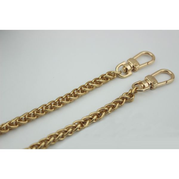 Fancy design various color length 120 mm iron metal women bag chain with d ring snap hooks