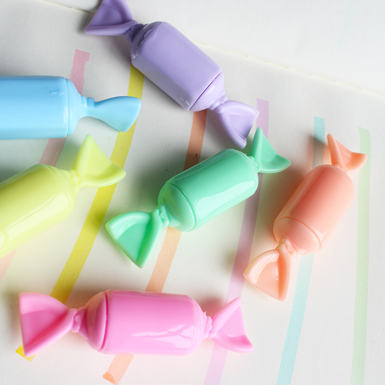Wholesale Candy Shape Highlighter Set Pastel Color Mini Highlighter