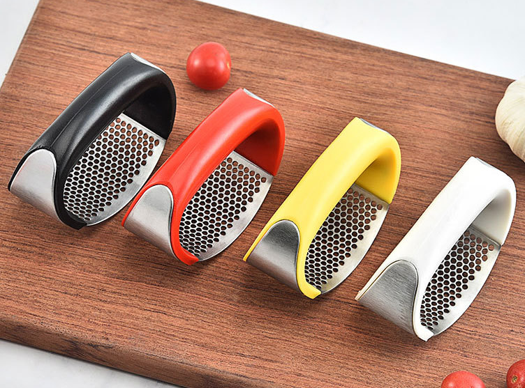 Custom Logo Fruit Vegetable Tools Stainless Steel Garlic Press Chopper Kitchen Gadget Tool