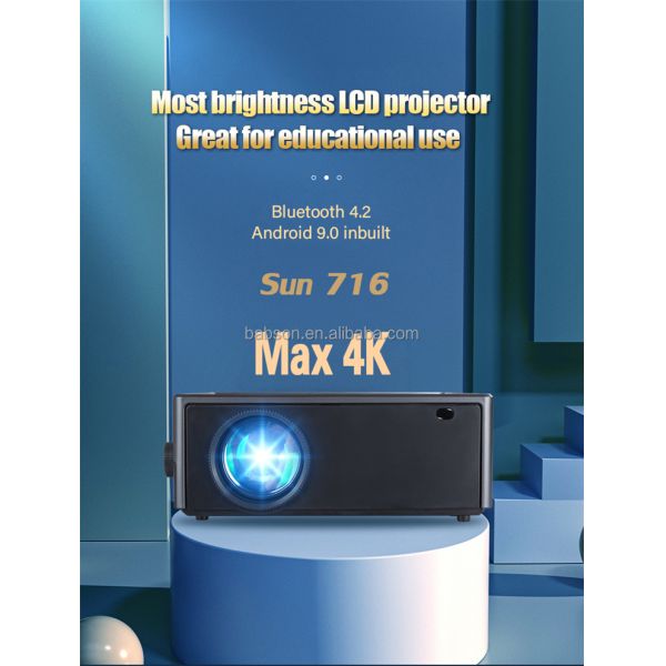 1st  Brightest LCD Projector 4K Wireless LCD Video Projector Android 11 LED Lamp Bag Accessory Home Theater Use Sun 716