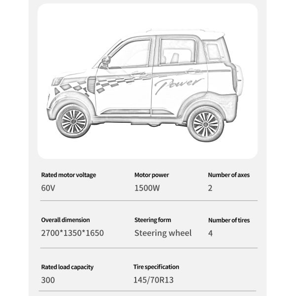 Малый размер 1500кВт Мотор с интегрированной передней осью Электрический автомобиль для городских поездок на короткие расстояния