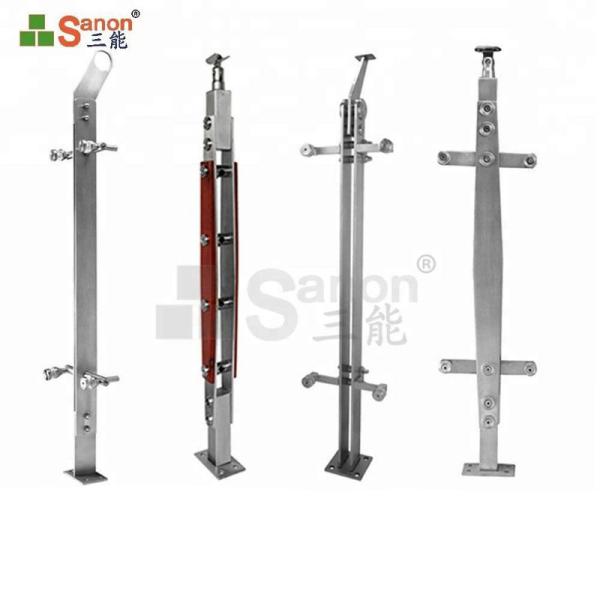 Home Hotel Steel Balustrade Posts Stainless Steel Posts For Glass 12mm