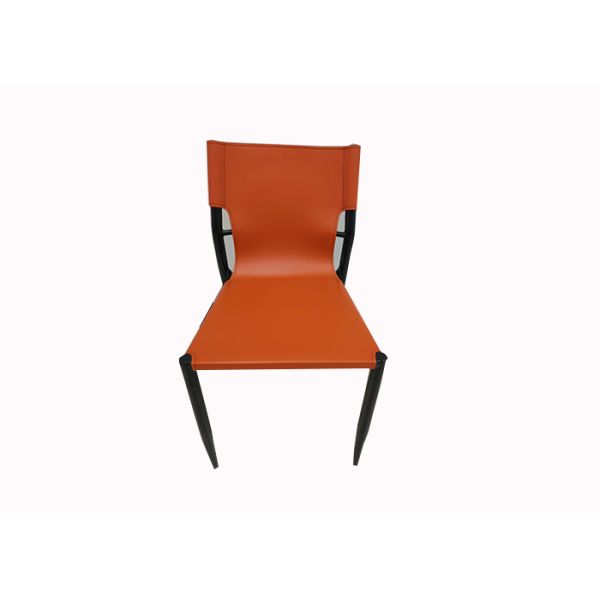 Iron Pipe Saddle Leather 55cm Armless Upholstered Dining Chairs