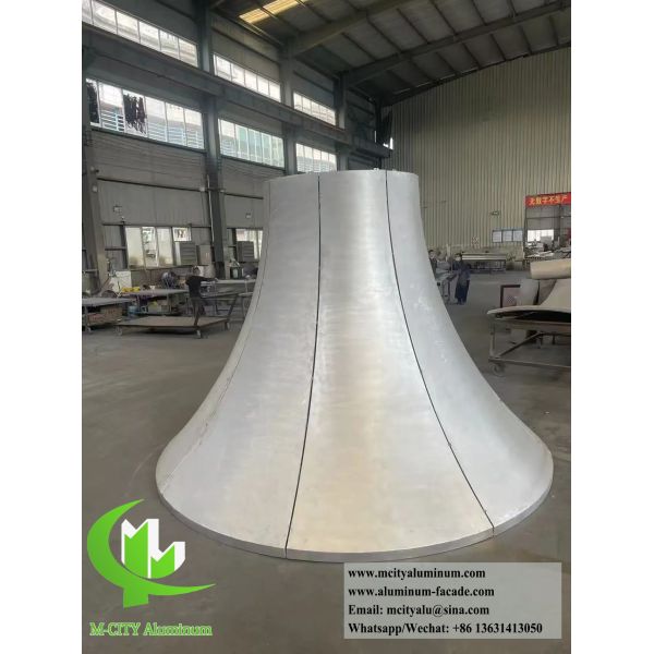 Customized Hyperbolic Double Curved Aluminum Cladding Panel with Powder Coated Finish