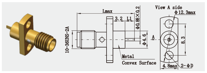 Gold Plating SSMA Female Mini Jack Flange Connectors with Microstrip Flat for 5G Micro-Base Station
