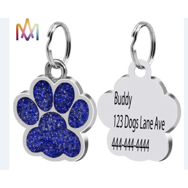 Милым выгравированная следом ноги бирка ID SUS304 персонализировала шармы любимца