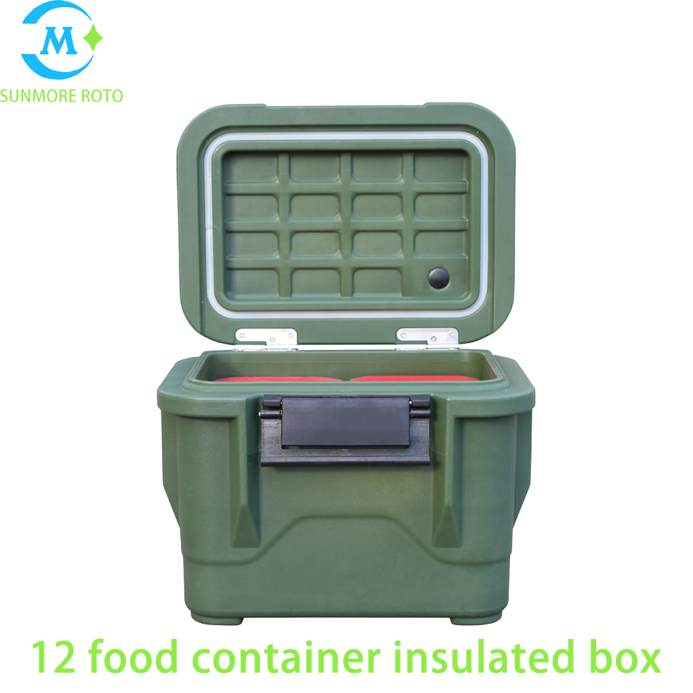 SUNMORE ROTO Rotomolded Insulated Food Transport Box Holds 12 GN Food Pans, Portable Thermal Hot Food Container For Catering Group Meal Delivery