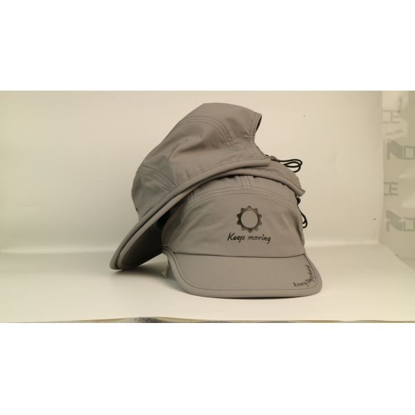 Rubber Printing 5 Panel Plastic Buckle Camp Hats Quick Dry