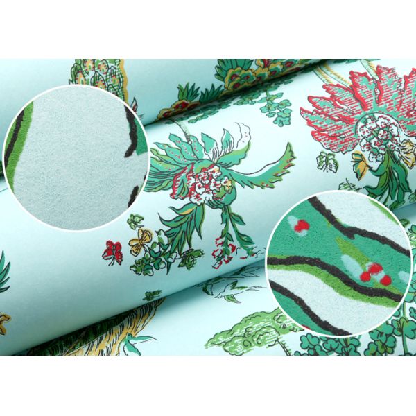 0.53*10m Waterproof Country Style Wallpaper For Bedding Room , Non Woven Materials