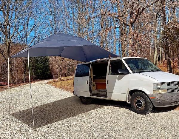 Waterproof Car Awning Sun Shelter, Portable Auto Canopy Camper Trailer Sun Shade for Camping, SUV, Outdoor, Beach Army