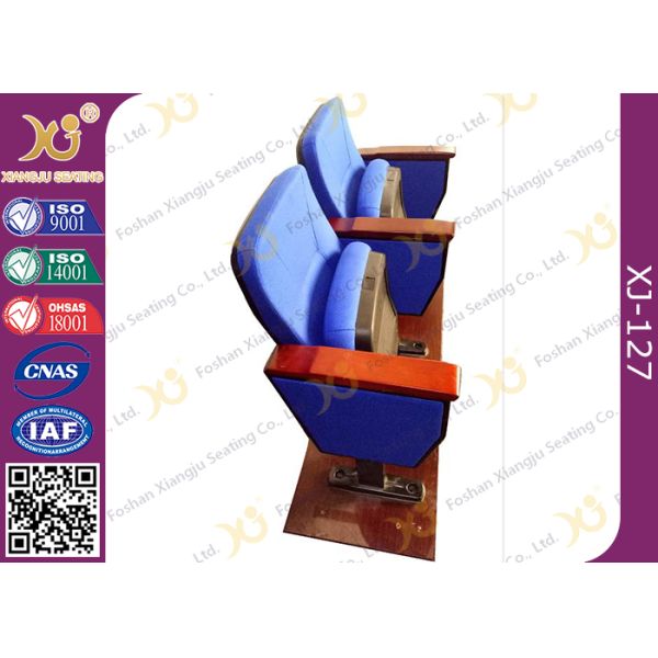 Samller 560 MM Center Distance Strong Double Legs Wood Auditorium Chairs With Brown