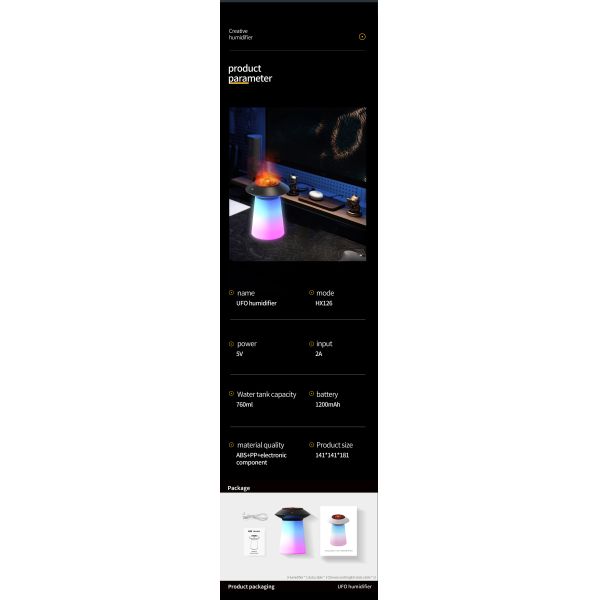 760ml Jellyfish Spray Volcano Aromatherapy Humidifier Home Use With Colorful Lights