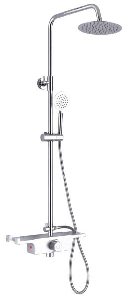 Ceiling Rain Bathtub Shower Faucet Sets Water Saving Round ABS Handshower Silver