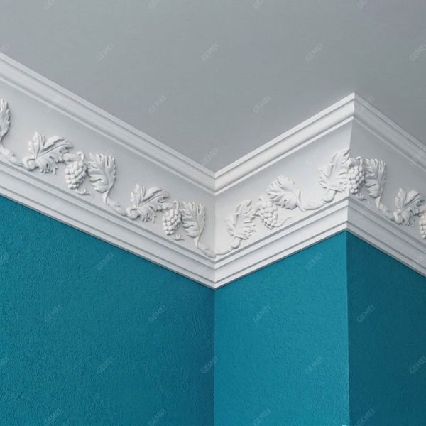 Polyurethane Crown Moulding Moisture Proof Anti-Insects Rot Resistant Decorative Cornice for Home Decor