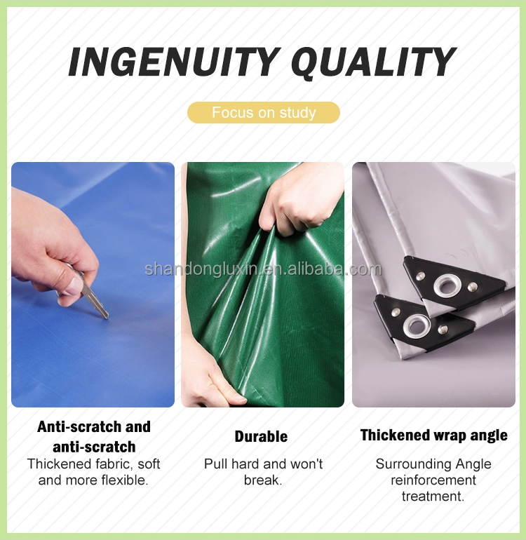 650 gsm ПВХ покрытая брезент для грузовиков Палатки Нить Число 500D-1500D Пластиковый холст ролл