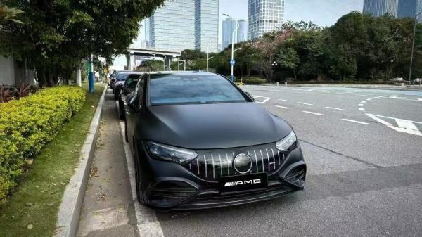 For Mercedes EQE Carbon Fiber Body Kit EQE Upgrade BS Style Carbon Fiber Front Lip Diffuser Spoiler Body Kit