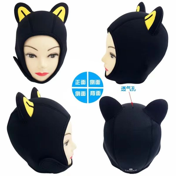 Custom Logo 3mm Neoprene Thermal Scuba Diving Hood With Velcro