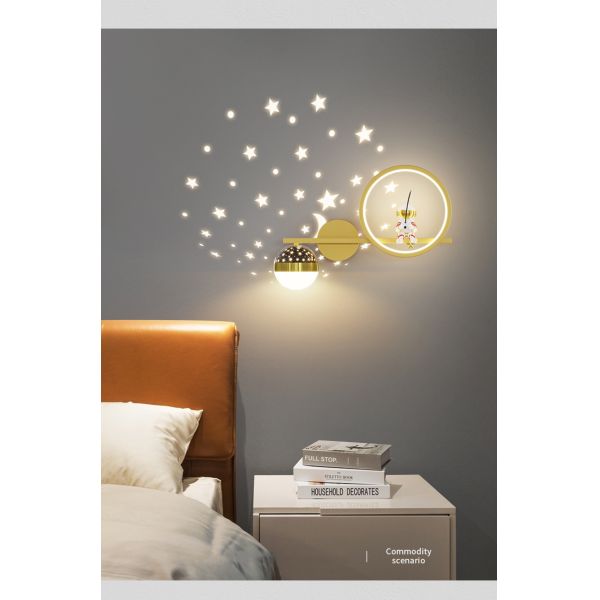 Astronaut wall lamp bedroom bedside lamp children's room lamp boy and girl stars wall lamp(WH-OR-251)