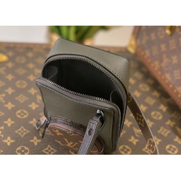 Brown Square Box Genunie Leather Camera Cross Body Bag Single Shoulder