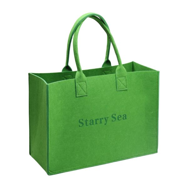 Eco Friendly Custom Logo Women'S Large Capacity Grocery Felt Bag Reusable Colorful Felt Shopping Tote Bags For Shopping