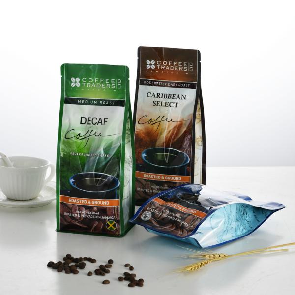 Sacos de empacotamento do feijão de café da folha de alumínio 12oz com válvula degrassing