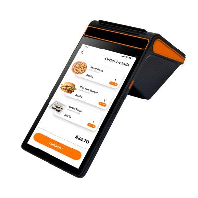 4G LTE Restaurant POS System Customized Mobile POS Terminal With Printer