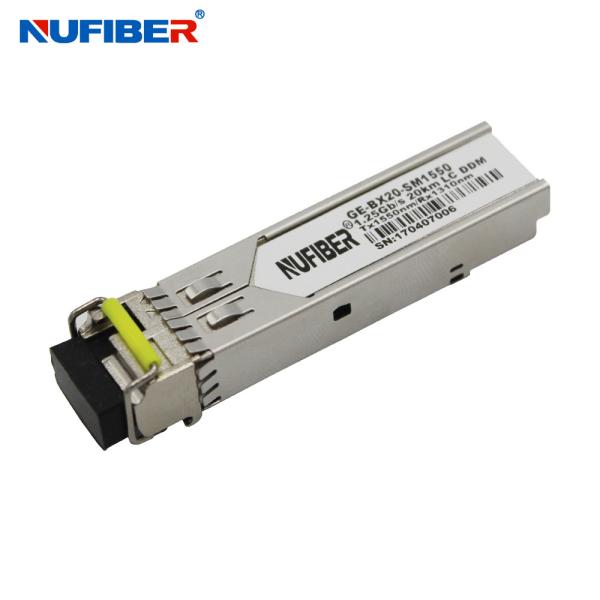 Simplex SM 1310 / 1550nm 20km LC WDM 1.25G SFP Module Compatible With Cisco