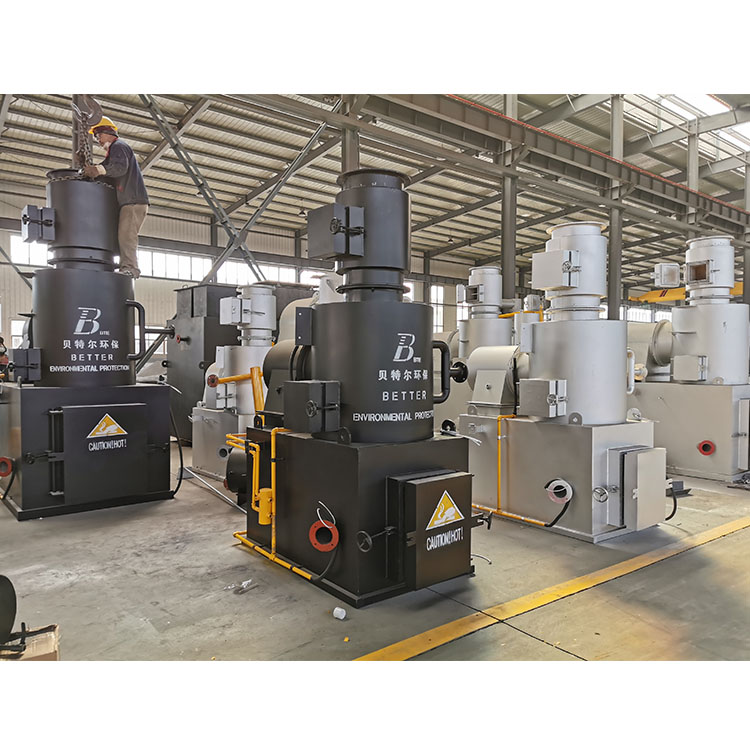 Incinerador de residuos pequeños quemador horno de cremación máquina de incineración de animales domésticos