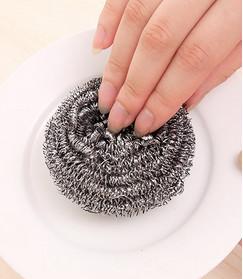 Sliver Color Stainless Steel Pot Cleaner , SGS Certification 430 Metal Dish Scrubber