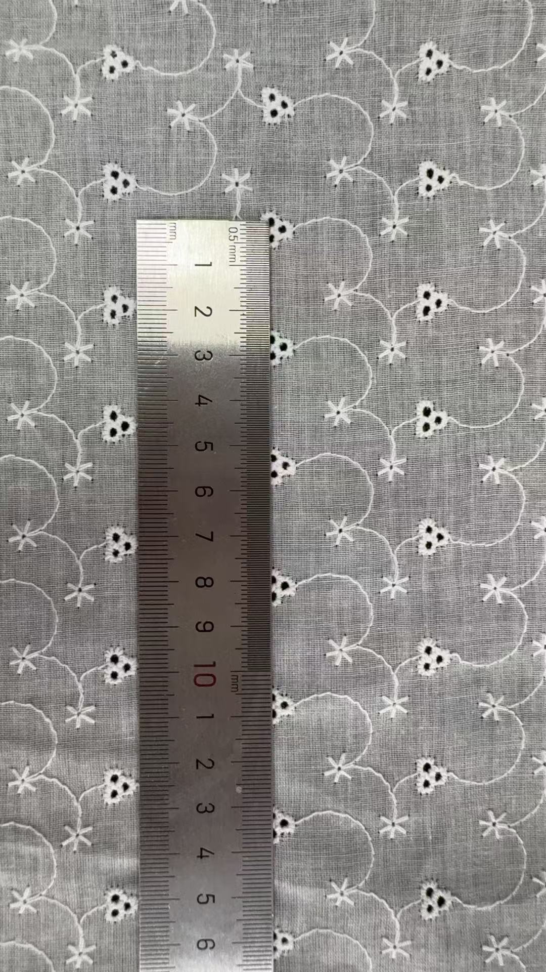 Cotton Eyelet Embroidery Fabric, Hollow Floral Circle Cut‑Work Fabric for Dress Blouse Sewing