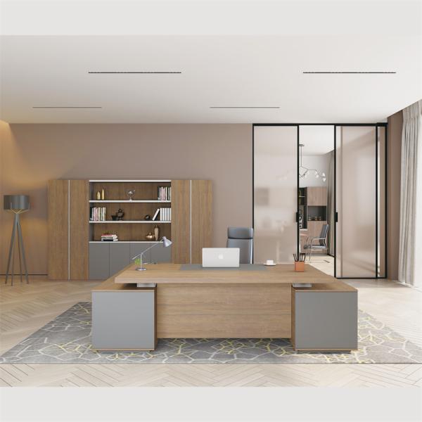 Walnut Color Modern Manager Escritório Escritório Comercial Mobiliário Suporte personalização
