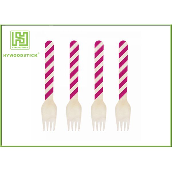 Colorful Eco Friendly Cutlery Compostable Tableware Wooden Forks And Spoons For Party