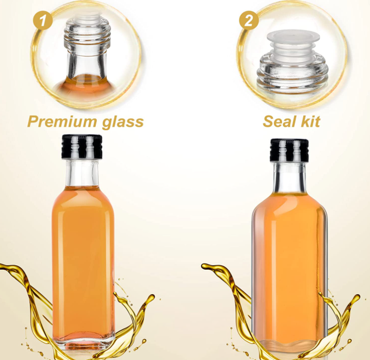 750 мл круглая стеклянная бутылка с оливковым маслом с черной винтовой крышкой и прозрачной