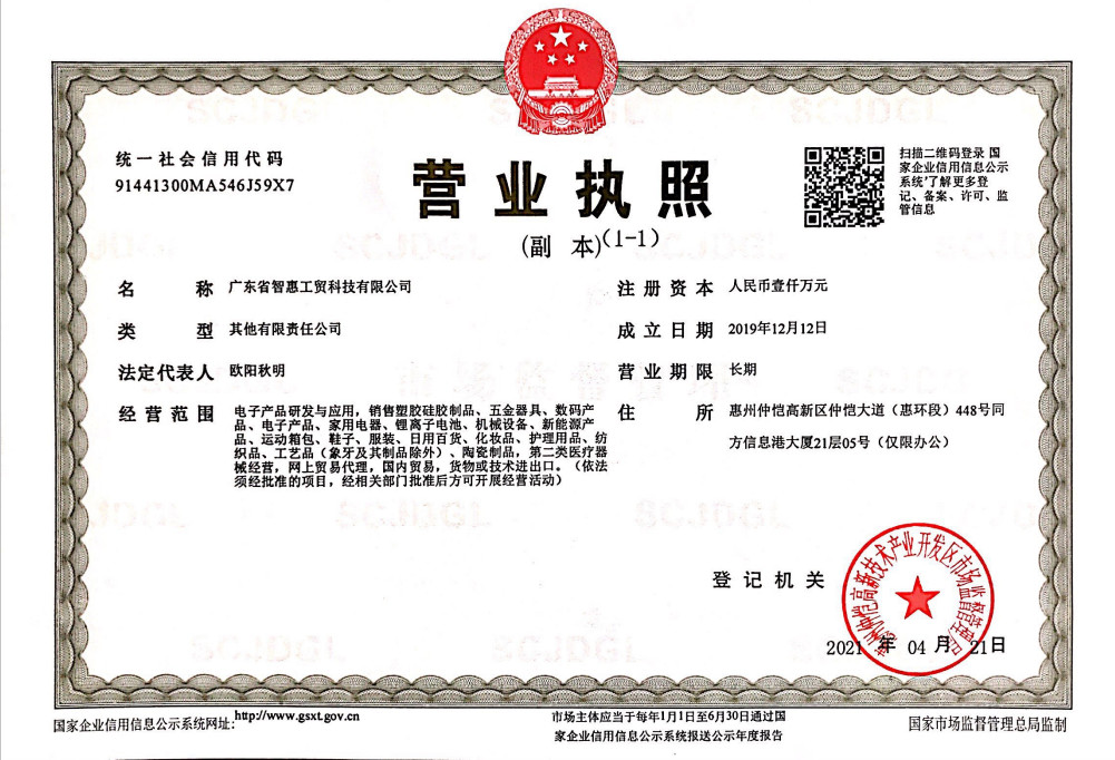Guangdong Zhihui Industry & Trade Technology Co., Ltd. Сертификации