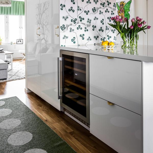 Flat Front Acrylic Kitchen Cabinet Assemble High Gloss White