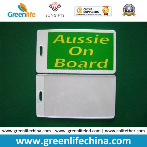 Promotional Plastic Luggage Tag W/Clear Pocket Back for Sport Business