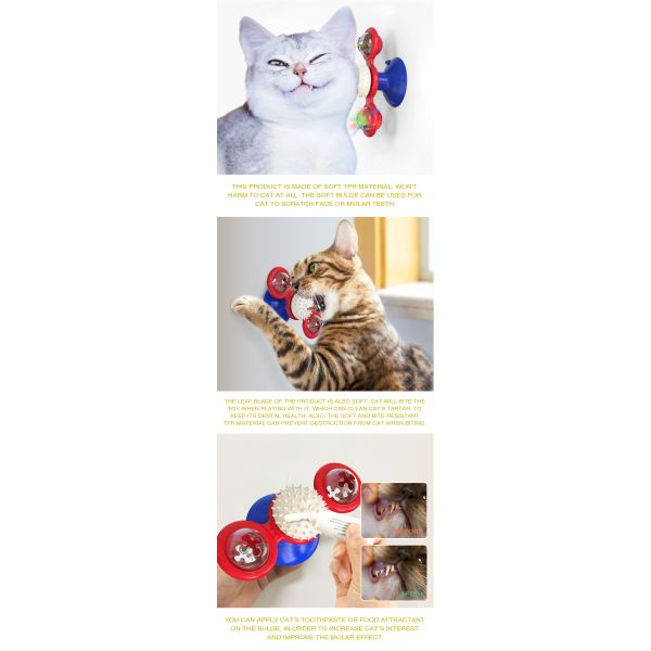 Moinho de vento giratório engraçado Aumentar o QI Riscar Interativo Brinquedos para gatos Brinquedos de erva de gato para gatos