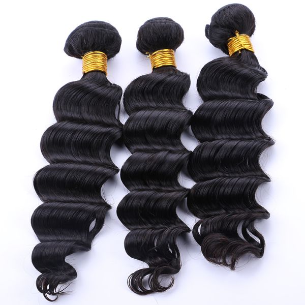 Расширения вьющиеся волосы Уньпросессед перуанской волны волос девственницы глубокой перуанские отсутствие химиката