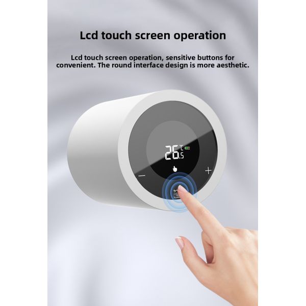 SIXWGH Tuya Zigbee & Wi-Fi Smart LCD Touchscreen Thermostatic Radiator Valve Programmable Temperature Control APP Voice Eco Home