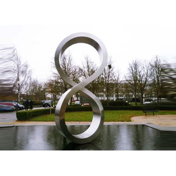 Esculturas de acero grandes del número ocho, esculturas del jardín del acero inoxidable