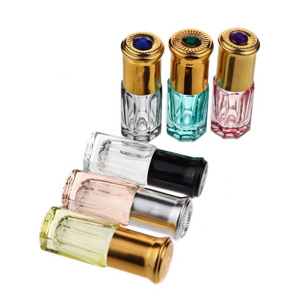 New Rollerball Empty Bottle 3ml 6ml 10ml 12ml Clear Octagon Attar Glass Essential Oil Roller Bottles