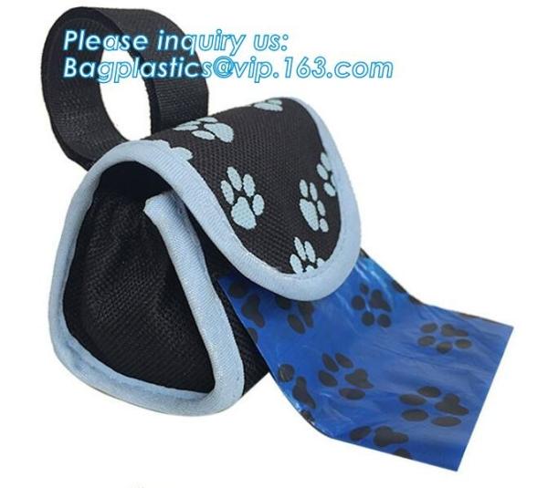 LED Flashlight Dog Waste Bag Dispenser Holder with Pet Waste Bag Poop Roll Bags, BPI ASTM D6400 EN13432 Approval Customi